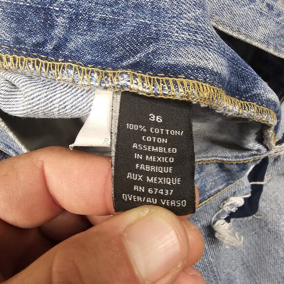 Polo Ralph Lauren Jeans Mens 36x32 Faded Distressed Repaired Straight Relaxed - Picture 10 of 16